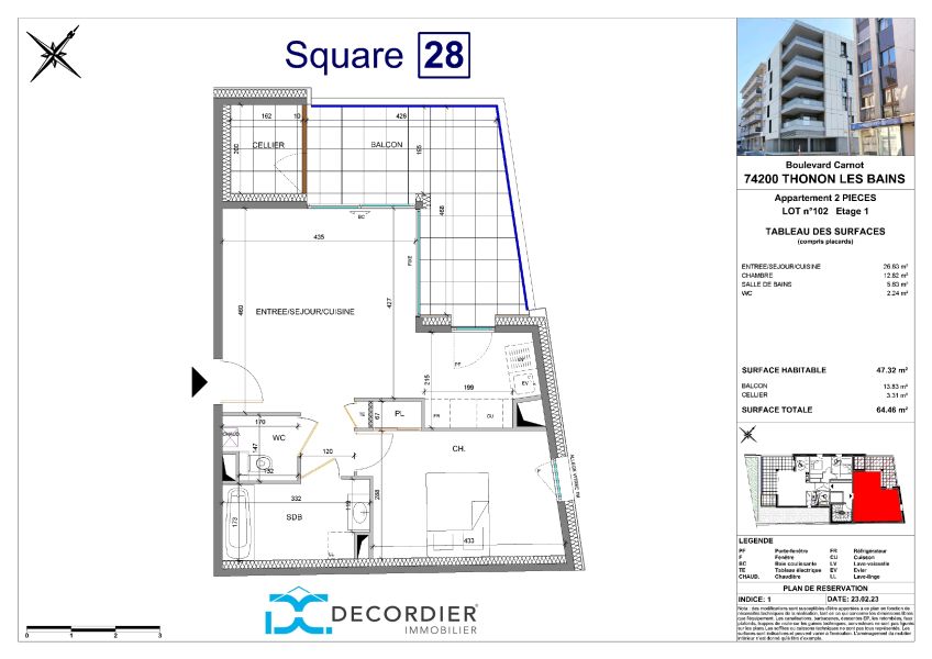 Vente Appartement Thonon-les-Bains (74200) 47.32 m²